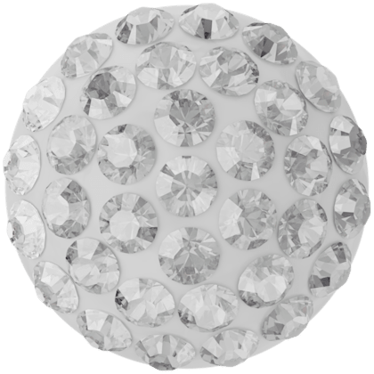 Swarovski - Halv perle med rhinsten