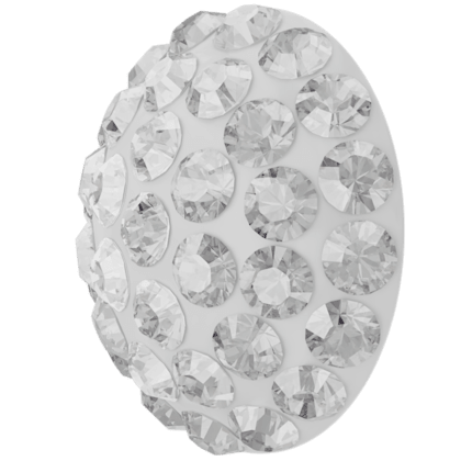 Swarovski - Halv perle med rhinsten