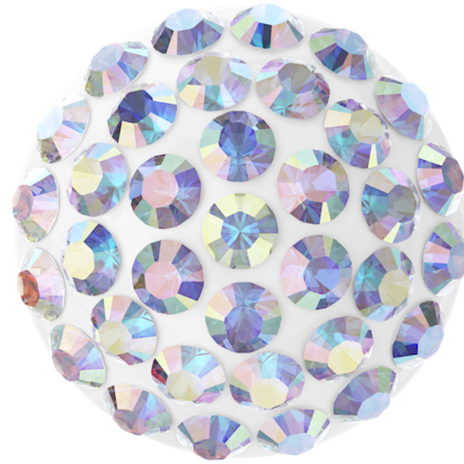 Swarovski - Halv perle med rhinsten