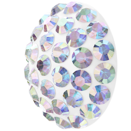 Swarovski - Halv perle med rhinsten