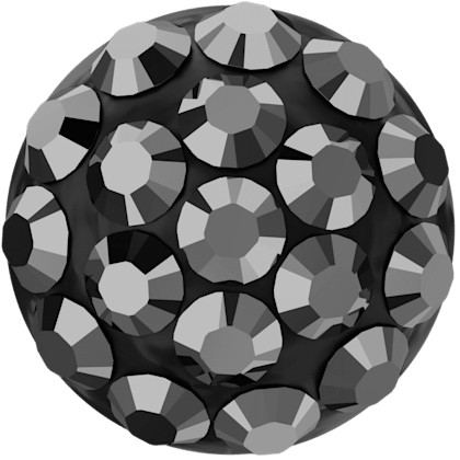 Swarovski - Halv perle med rhinsten