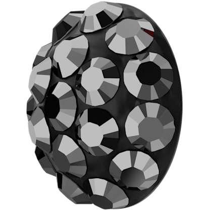Swarovski - Halv perle med rhinsten