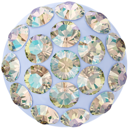 Swarovski - Halv perle med rhinsten