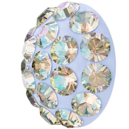 Swarovski - Halv perle med rhinsten