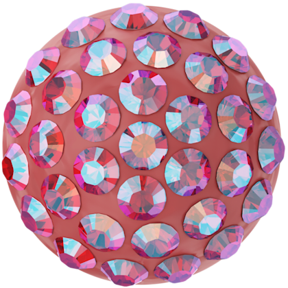 Swarovski - Halv perle med rhinsten