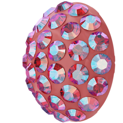 Swarovski - Halv perle med rhinsten