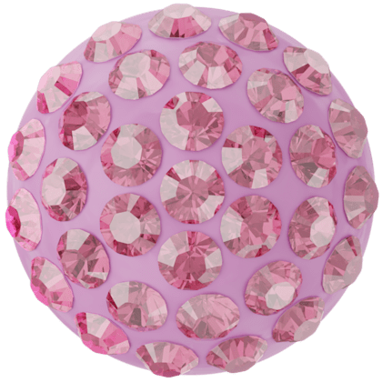 Swarovski - Halv perle med rhinsten