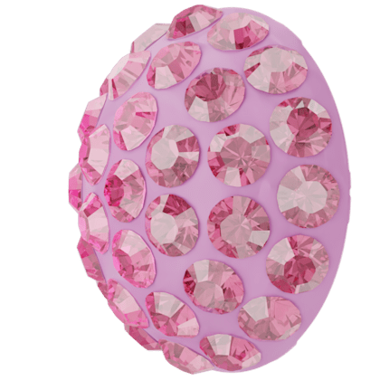 Swarovski - Halv perle med rhinsten