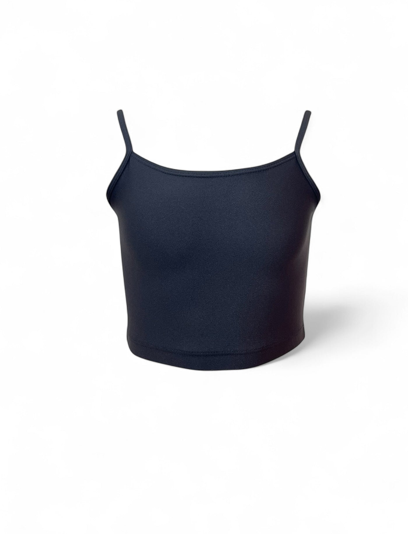 Stroptop. Sort blank lycra.