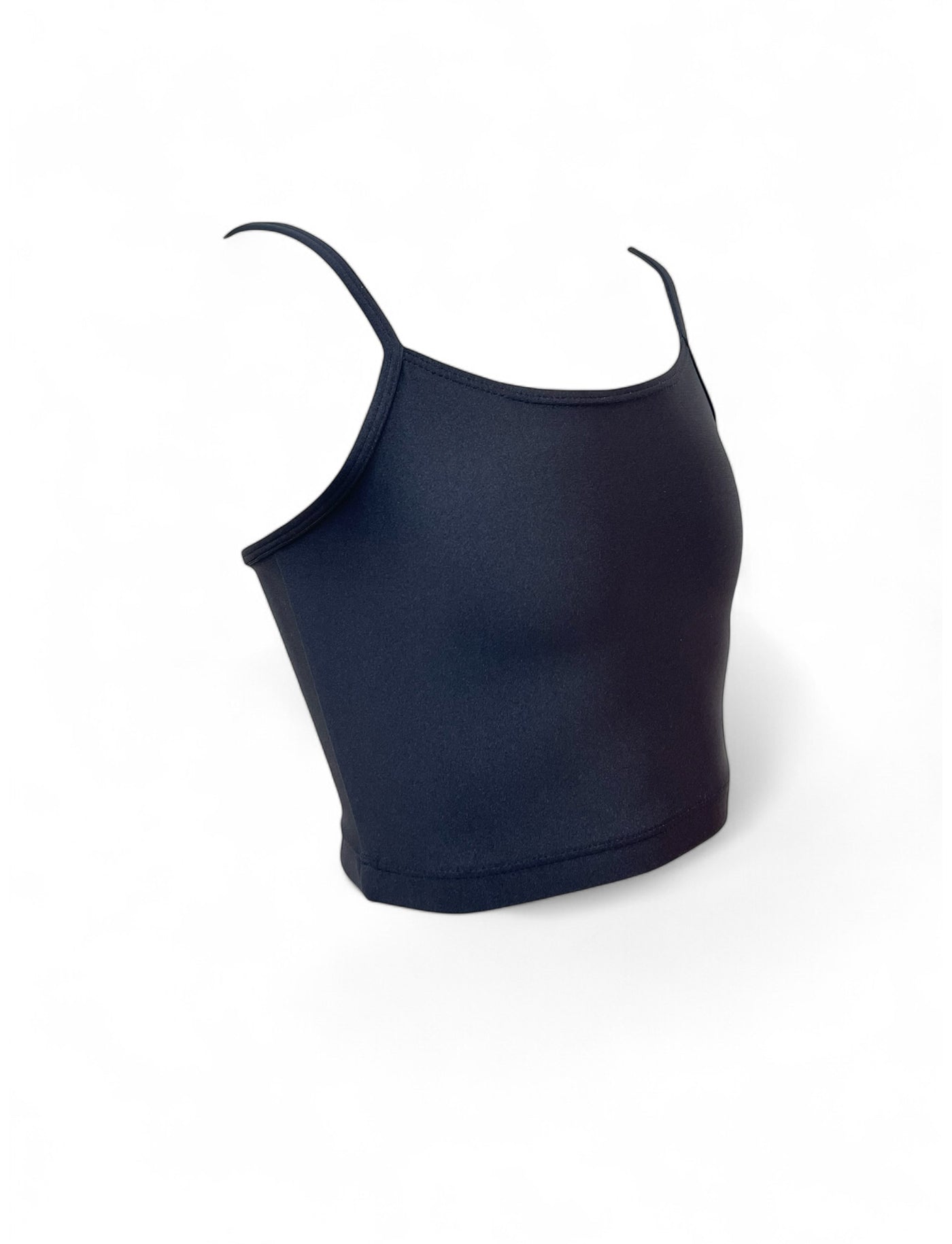 Stroptop. Sort blank lycra.