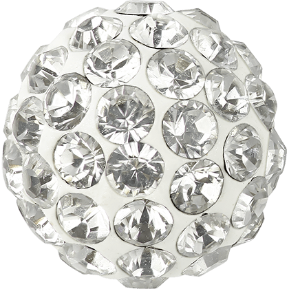 Swarovski - Halv perle med rhinsten