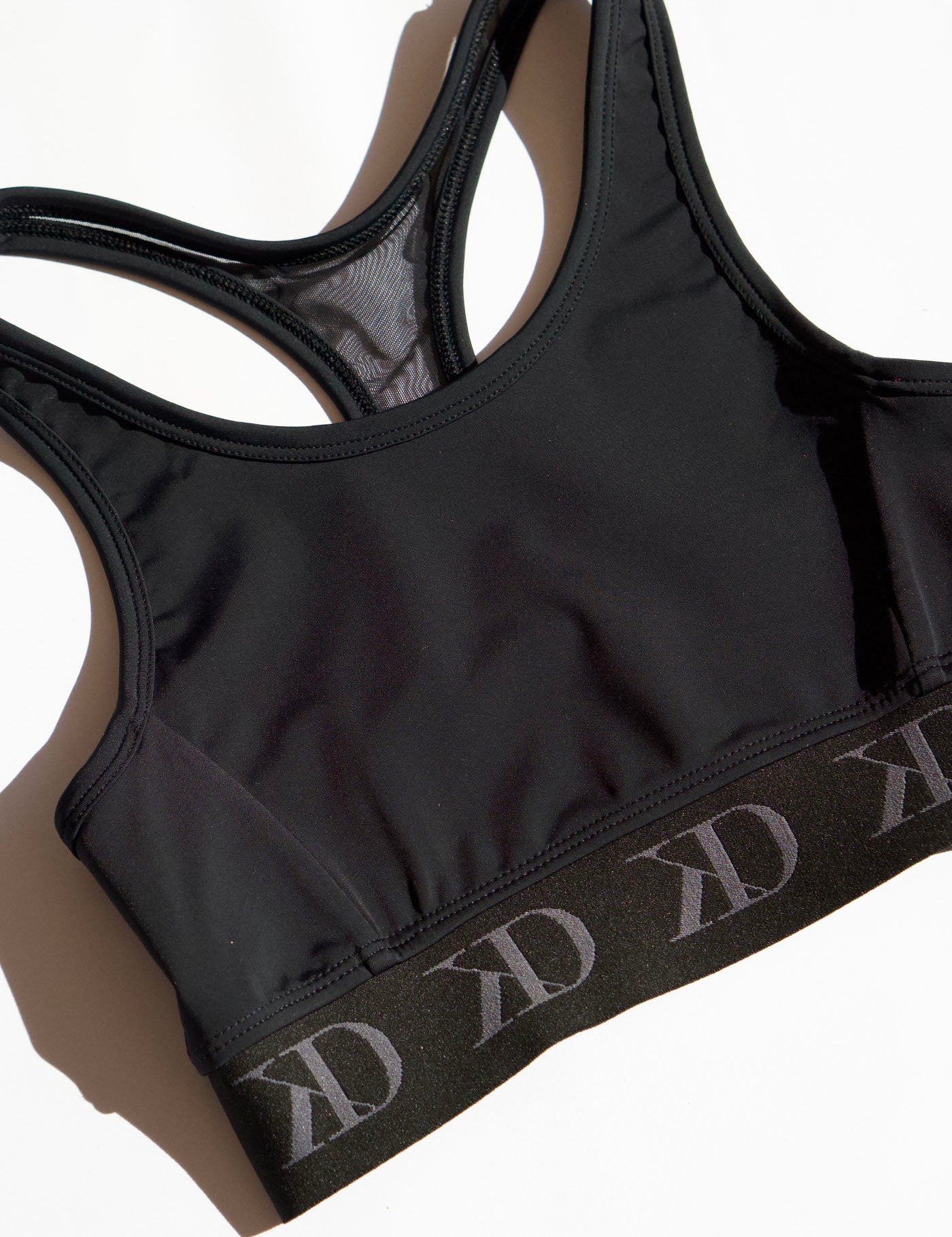Sports BH med logo elastik. Sort.