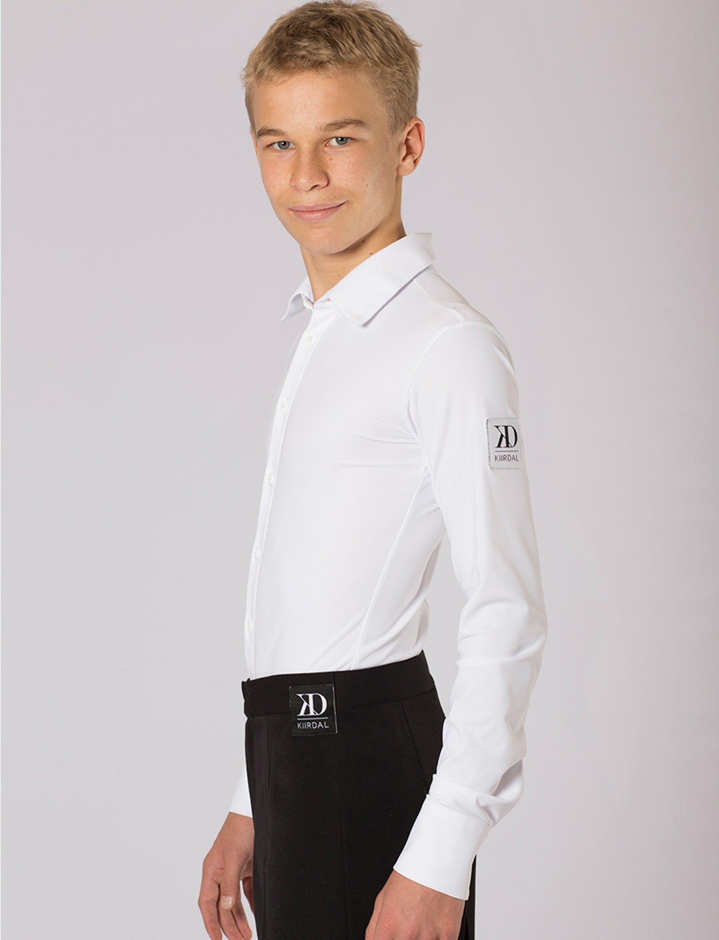 Herreskjorte/body i hvid ØKO lycra