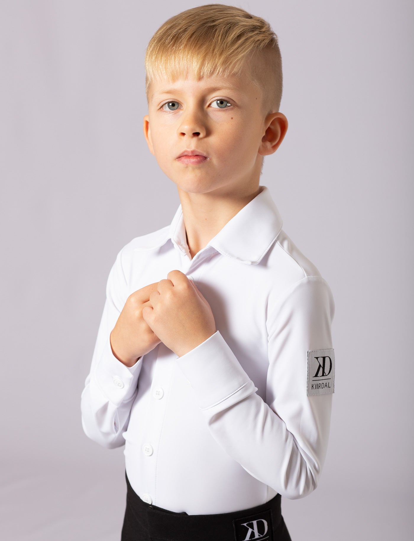 Drengeskjorte/body i hvid ØKO lycra