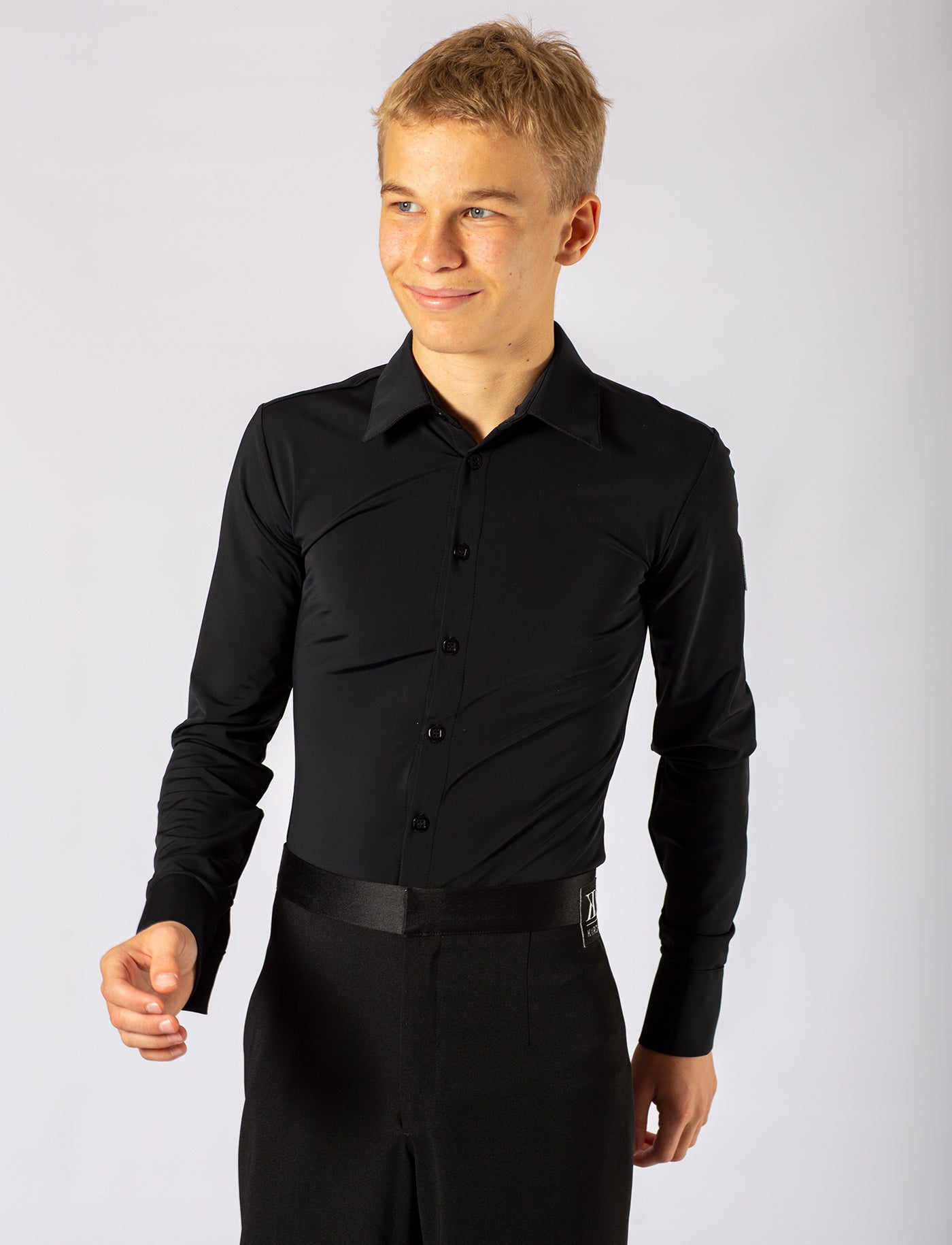 Herreskjorte/body i sort ØKO lycra