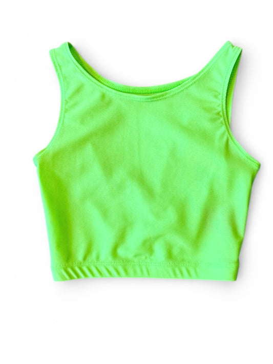 Top. Neongrøn. Blank lycra.
